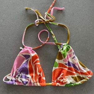 J Crew Multi-colored triangle bikini top - Size S